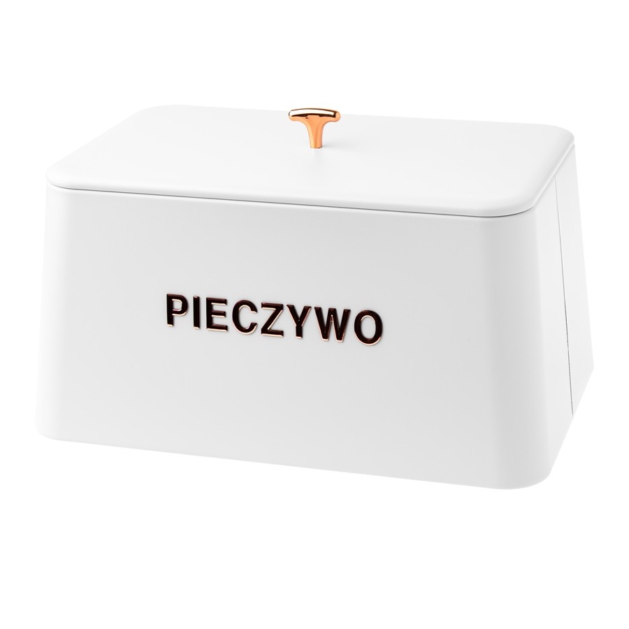 Chlebak stalowy ODELO MIGUEL biały 35 cm napis PIECZYWO — widok produktu — zdjęcie 2