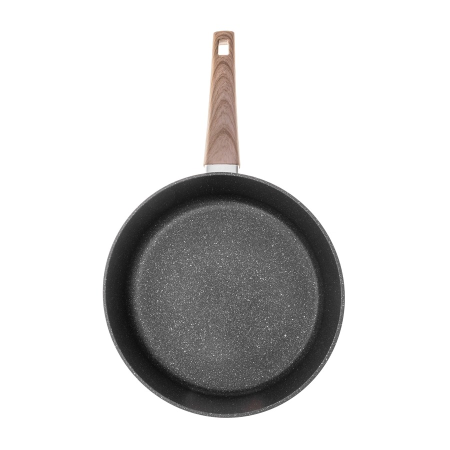 Patelnia głęboka ODELO CHAMPION 28x8 cm Greblon C3 indukcja — profil naczynia i uchwyt — zdjęcie 4