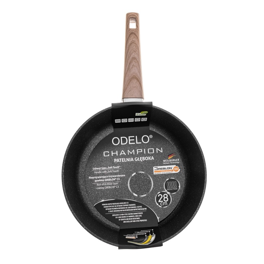 Patelnia głęboka ODELO CHAMPION 28x8 cm Greblon C3 indukcja — oryginalne zdjęcie produktu 2