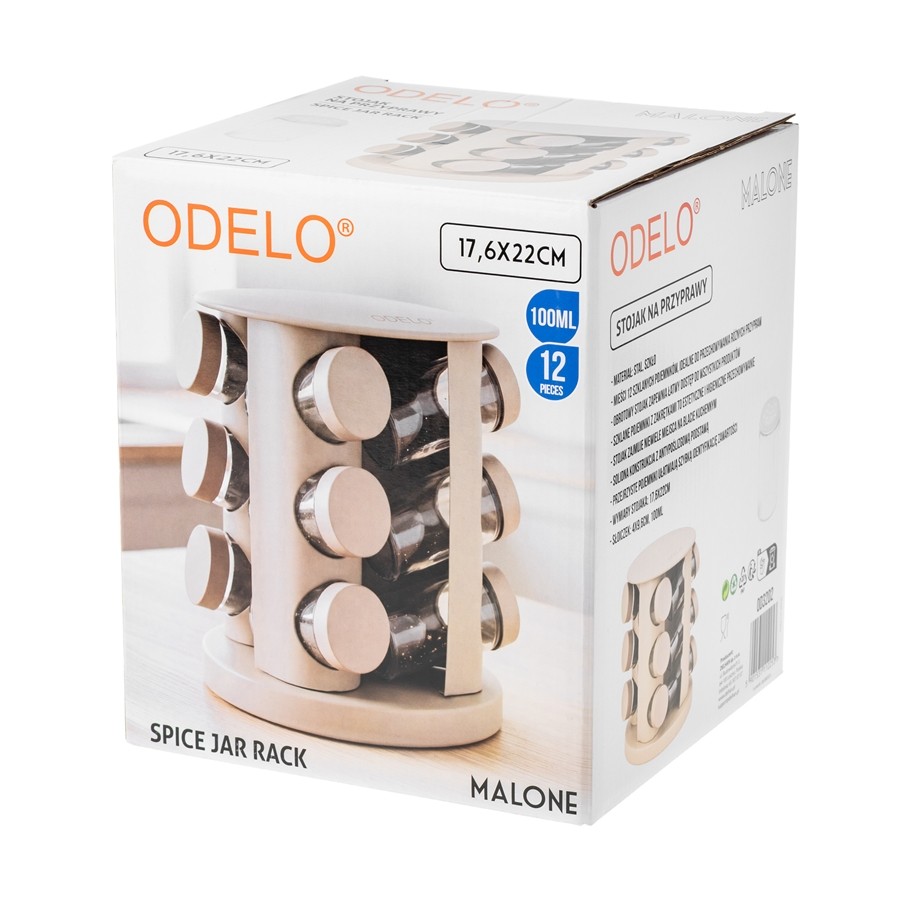 Stojak obrotowy na przyprawy ODELO MALONE 12 słoiczków — oryginalne zdjęcie produktu 7